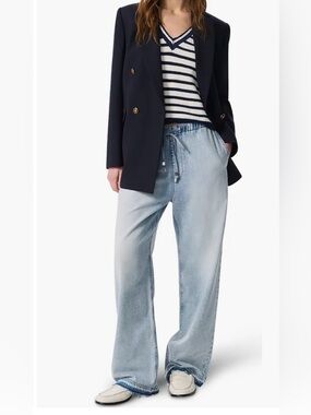 Ultra Featherweight Logan Release Hem Wide Leg Pull-On Denim Pants size S